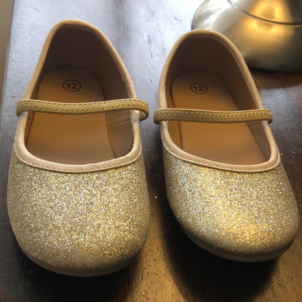 Gold slip on shoes
